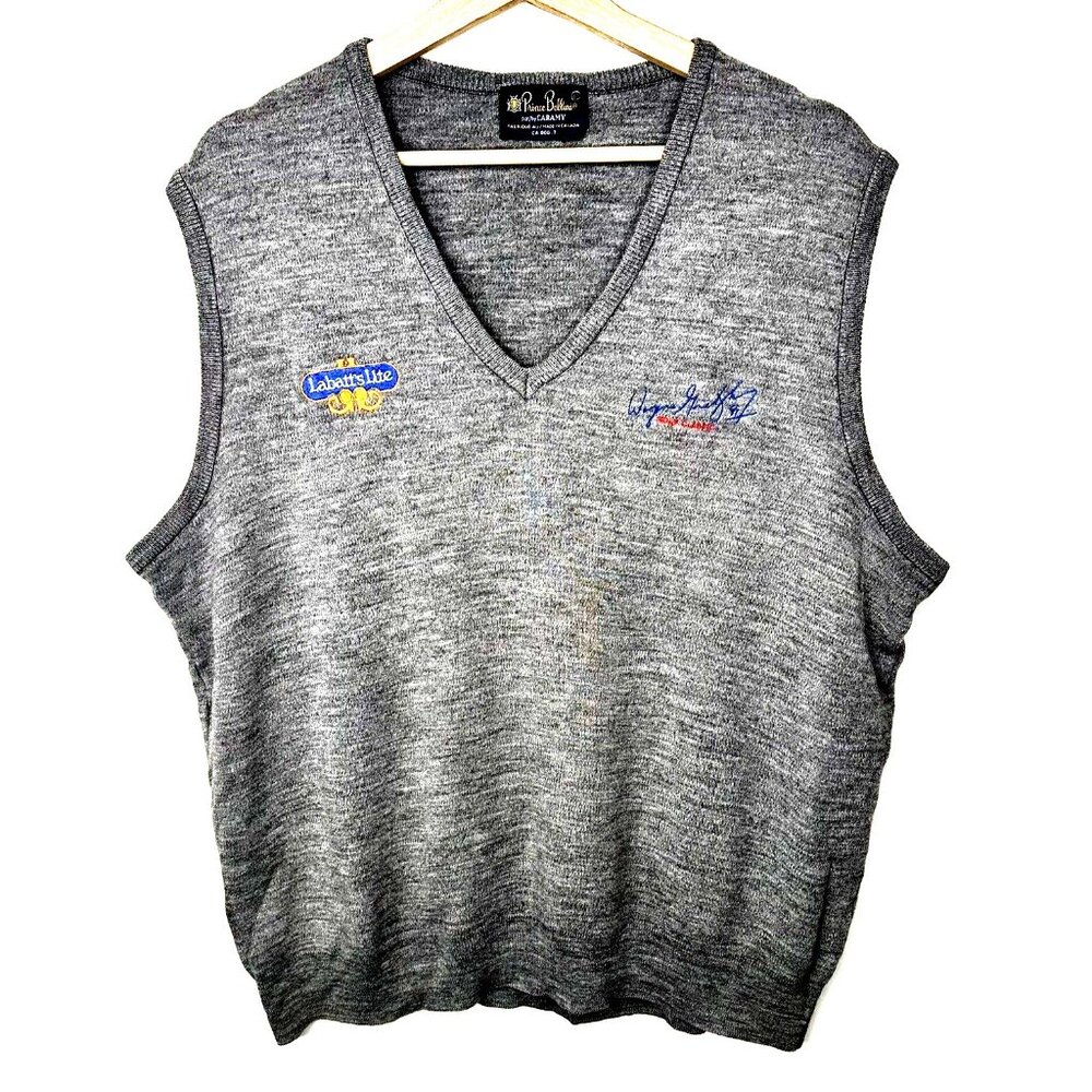 Labatt's Lite Mens Sweater Vest Wool Vintage Wayne Gretzky Golf Classic Gray XL